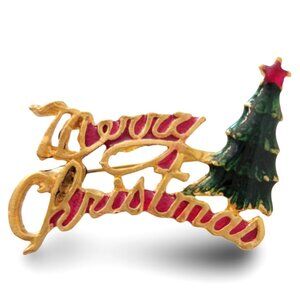 Merry Christmas” Metal Lapel Pin – Dainty Festive Charm for the Holidays!
